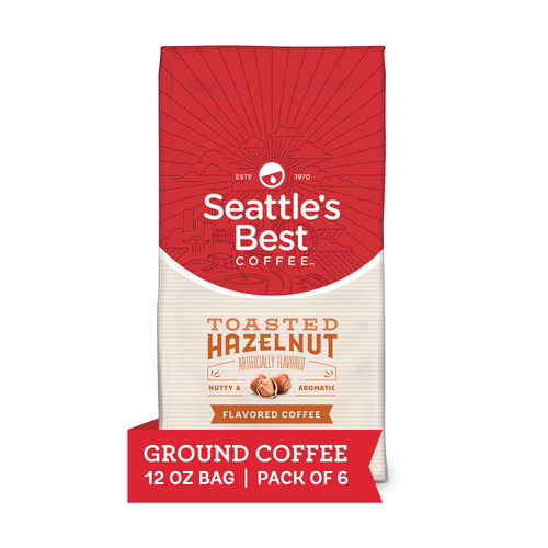 Seattle's Best Coffee Toasted Hazelnut Flavored Medium Roast Ground Coffee | 12 Ounce Bags (Pack of 6) Seattle's Best Coffee Toasted Hazelnut Flavored Medium Roast Ground Coffee | 12 Ounce Bags (Pack of 6)