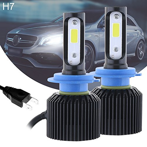 ePathChina All-in-One LED Headlight Bulbs Conversion Kits High/Low Beam for Cars 72W H7 8000LM 6000K Super Bright COB Chips