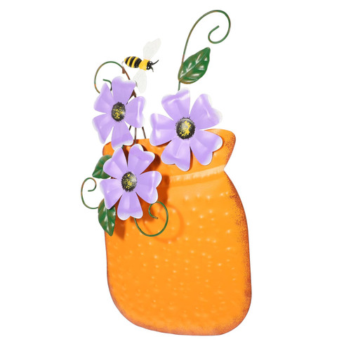 NOLITOY 4pcs Wrought Iron vase Wall Hanging Home Decorations vases for centerpieces Outdoor Sculpture Wall Art Metal Flower vase Outdoor Wall Art Metal Planter Wall Art Metal Wall Art