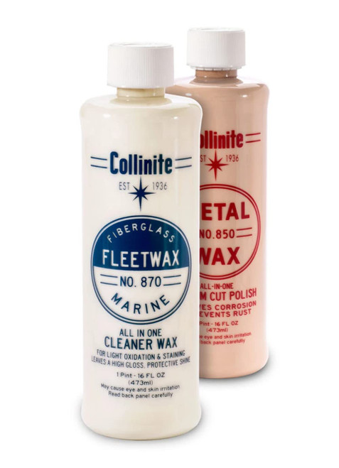 Collinite No. 870 Fiberglass Fleetwax Cleaner-Wax & No. 850 Metal Wax Combo