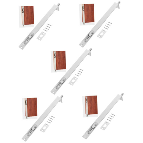 DOITOOL 5pcs Door Latch Double Door Locks Sliding Door Lock Door latches Lock Screen Door Lock Flush Bolt Sliding Door Security bar Door Clasp Short Hair deadbolt Lock Stainless Steel