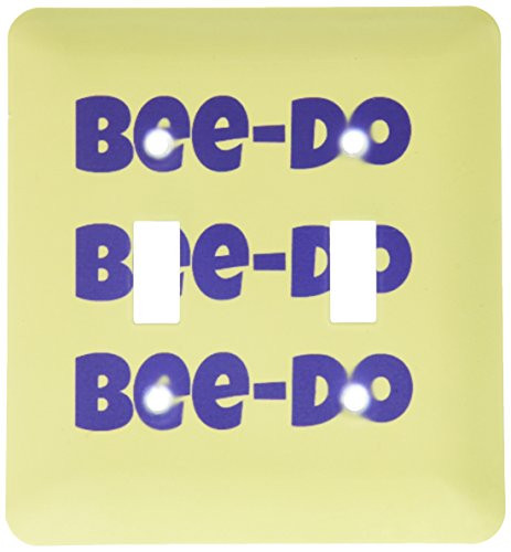 3dRose lsp_195349_2 Bee Do, Blue, Yellow - Double Toggle Switch