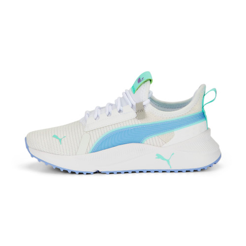 PUMA Pacer Future Sneaker, Street Virtual White-Intense Lavender-Electric Peppermint, 5.5 US Unisex Big Kid