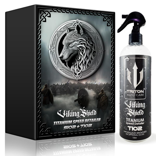Ceramic Spray 18% Silicon Dioxide Si02 & Titanium Ti02 High Reflective Ceramic Spray Coating Car Polish Car Wax Quick Detail Spray Advanced Clear Coat & Paint Protection Viking Shield Titanium Speed Detailer (16 oz.)