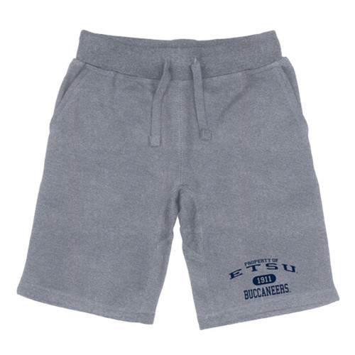 W REPUBLIC ETSU East Tennessee State University Buccaneers Property Fleece Drawstring Shorts Heather Grey Large