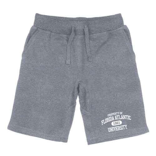 FAU Florida Atlantic University Owls Property Fleece Drawstring Shorts Heather Grey Large