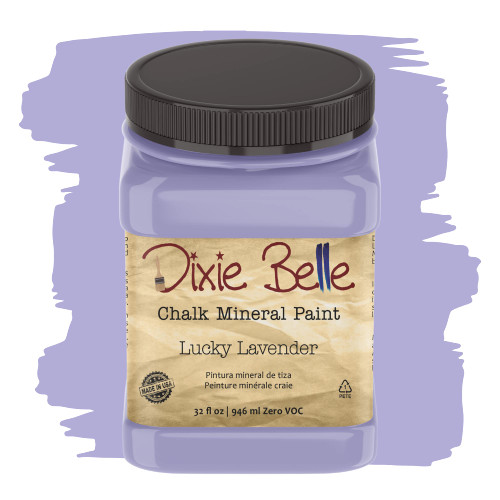 Dixie Belle Paint Company Chalk Finish Furniture Paint | Lucky Lavender (32oz) | Matte Pastel Purple Chic Chalk Mineral Paint | DIY Furniture Paint | Made in the USA