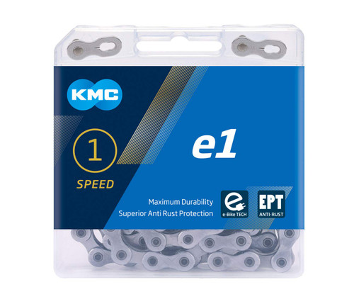 KMC E1 EPT Single Speed eBike Chain, Dark Silver, 130 Link