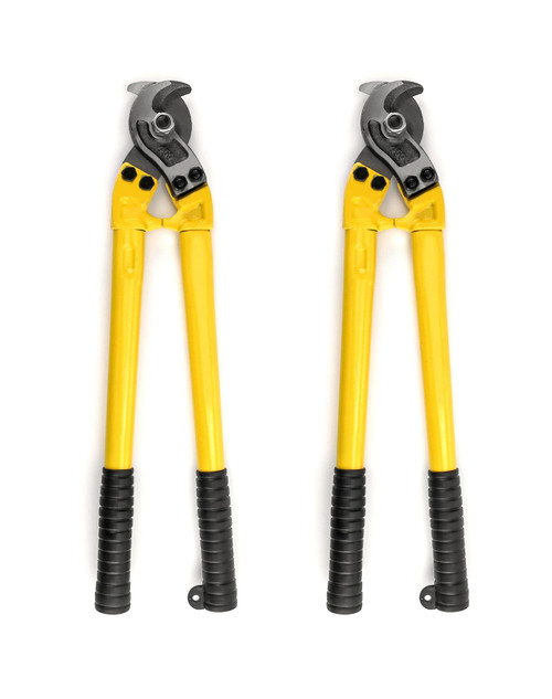 QWORK Cable Cutter, 2 Pack 18" Stainless Steel Hardened Cutter for Cutting Up to 1/4" Wire Rope