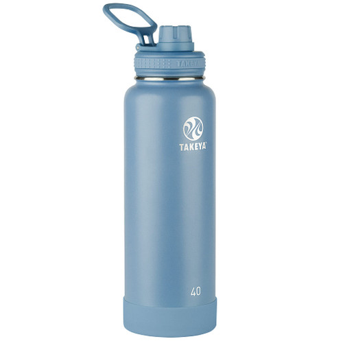 Takeya Actives Insulated Stainless Steel Water Bottle with Spout Lid, 40 Ounce, Bluestone