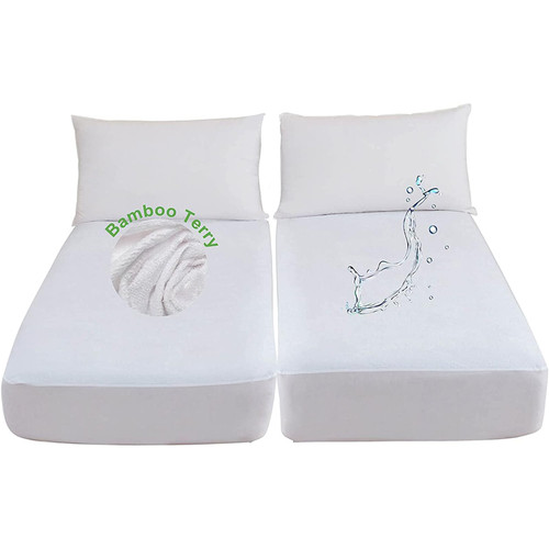 Waterproof Split Queen Mattress Protector for Adjustable Bed (2PCs) 30x80 Soft Bamboo Terry Surface Fitted Matress Cover Waterproof Split Queen Mattress Protector for Adjustable Bed (2PCs) 30x80 Soft Bamboo Terry Surface Fitted Matress Cover