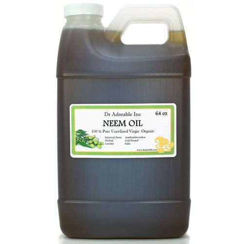 Dr Adorable Neem Oil Organic Pure Cold Pressed 64 Fl Oz /2 Quarters