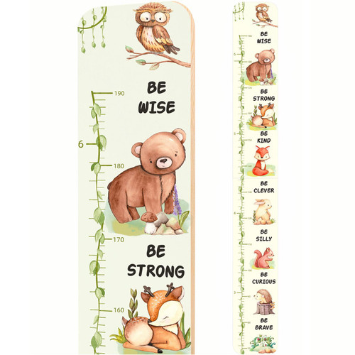 Woodland Animals Growth Chart for Kids, Solid Wood Forest Animals Height Chart for Kids with Inspirational Quotes, Foldable Growth Chart for Wall, Toddler Room Decor, Birthday Gift for Kids Boys Girls Woodland Animals Growth Chart for Kids, Solid Wood Forest Animals Height Chart for Kids with Inspirational Quotes, Foldable Growth Chart for Wall, Toddler Room Decor, Birthday Gift for Kids Boys Girls