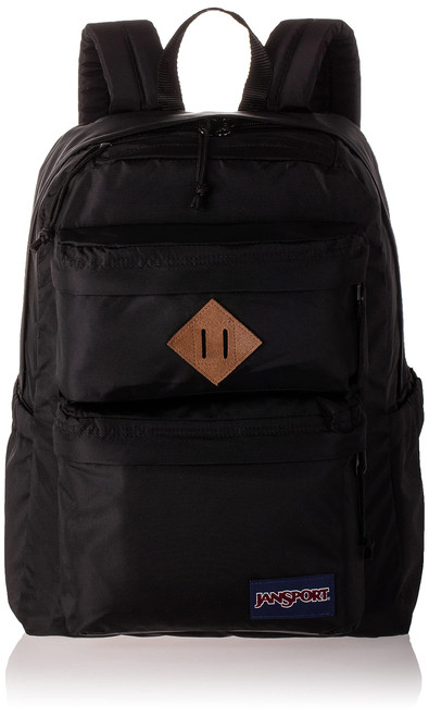 JanSport Double Break Backpack - Work, Travel, or Laptop Bookbag, Black