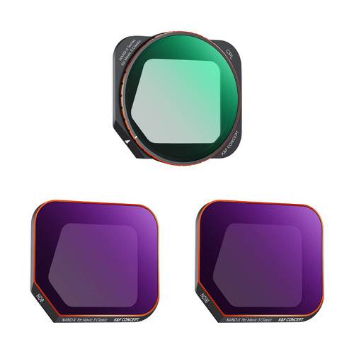 K&F Concept Mavic 3 Classic Drone ND CPL Filters Kit -3 Pack, CPL ND8 ND16 Compatible with DJI Mavic 3 Classic Drone Accessories-Aluminum Alloy