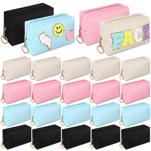 24 Pcs Preppy Makeup Bag PU Leather Cosmetic Bag Bulk Makeup Pouch Plain Cosmetic Pouch Waterproof Toiletry Bags for Women Traveling Preppy Pencil Case Travel Purse Cosmetic Organizer, 4 Colors 24 Pcs Preppy Makeup Bag PU Leather Cosmetic Bag Bulk Makeup Pouch Plain Cosmetic Pouch Waterproof Toiletry Bags for Women Traveling Preppy Pencil Case Travel Purse Cosmetic Organizer, 4 Colors