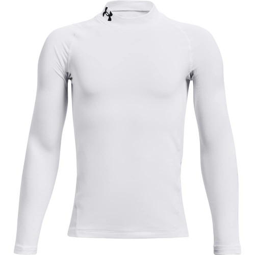 Under Armour Boys' ColdGear Armour Mock Long Sleeve T-Shirt , White (100)/Black , Youth Large Under Armour Boys' ColdGear Armour Mock Long Sleeve T-Shirt , White (100)/Black , Youth Large