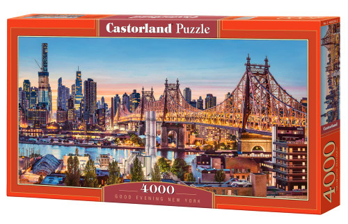 CASTORLAND 4000 Piece Jigsaw Puzzles, Good Evening New York, Puzzle of NYC, Puzzles of The USA, City Skyline Puzzle, New York Harbor and Bridge Puzzle, Castorland C-400256-2 CASTORLAND 4000 Piece Jigsaw Puzzles, Good Evening New York, Puzzle of NYC, Puzzles of The USA, City Skyline Puzzle, New York Harbor and Bridge Puzzle, Castorland C-400256-2