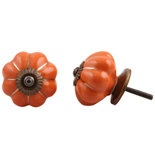 Indian Shelf 20 Pieces Knobs for Cabinet | Solid Drawer Knobs | Orange Dresser Knobs for Nursery | Ceramic Kitchen Knobs and Pulls for Cabinets | Drawer Pulls Modern | Vintage Door Knobs