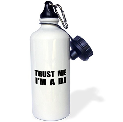 3dRose wb_195599_1 Trust me Im a DJ fun DJing humor funny music deejay job work gift Sports Water Bottle, Multicolored, 21 oz