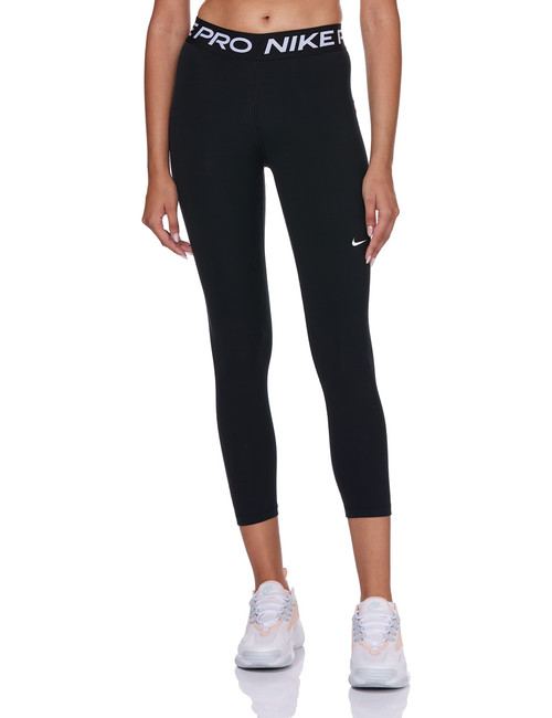 Nike Womens 365 Mid Rise Tight Crop Leggings Black | White 2XL