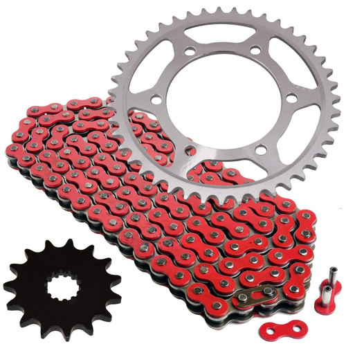 Caltric Red Drive Chain And Sprocket Kit Compatible with Suzuki Gsxr600 Gsx-R600 2011-2018