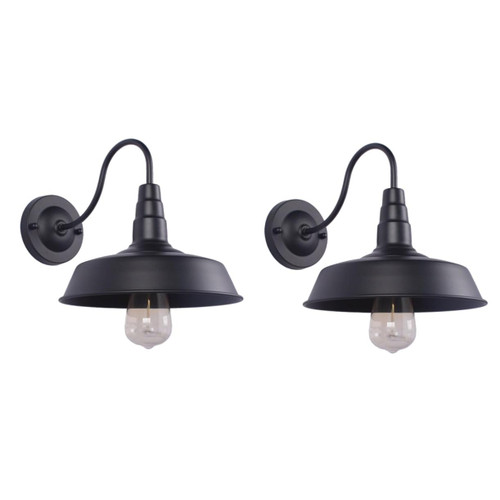 DOITOOL Farmhouse Wall Sconce 2 pcs Retro Wall lamp Farmhouse Wall Sconce Vintage Antique Wall Light Plug in Wall lamp Swing arm Wall Sconce Vintage Wall Light Bedside lamp Rural Iron