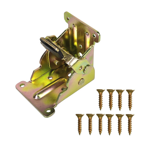 90 Degree Self-Locking Folding Hinge Table Legs Locking Bracket Chair Extension Foldable Self Locking Fold Feet Hinges Hardware (Color : Hinge with 10 screw-01)
