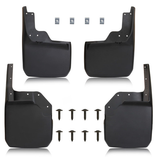 MITZONE Mud Flaps Splash Guards mudguards Compatible with 2007-2018 Jeep Wrangler JK, Without Off-Road or Tubular Rear Bumpers, Front & Rear 4pc Set
