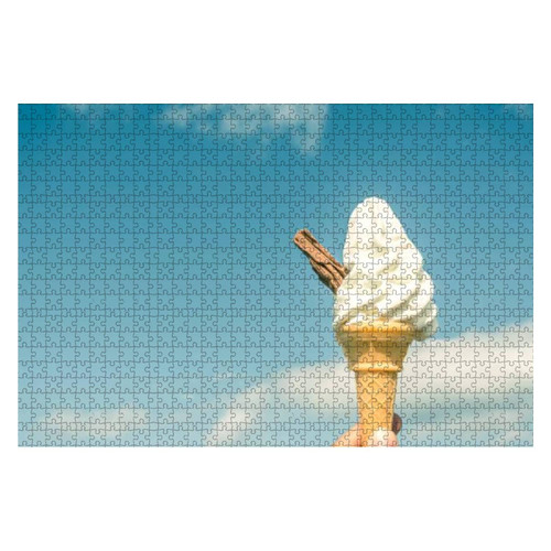 Wooden Puzzle 1000 Pieces Ice Cream in a Cone with a Chocolate Flake Jigsaw Puzzles for Children or Adults Educational Toys Decompression Game