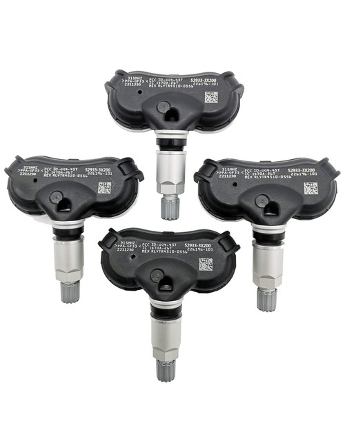 VESEN 52933-3X200 Programmed Tire Pressure Monitoring System (TPMS) Sensor 315MHz Replacement for 2006-2014 Hyundai Elantra, 2012-2017 KIA Rio | Pack of 4