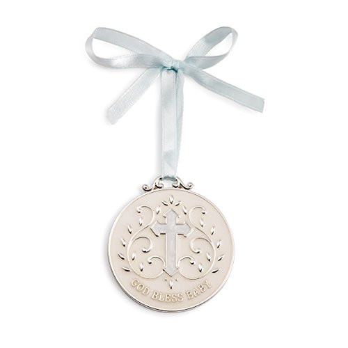 Nat and Jules Blue God Bless Baby Keepsake Medallion