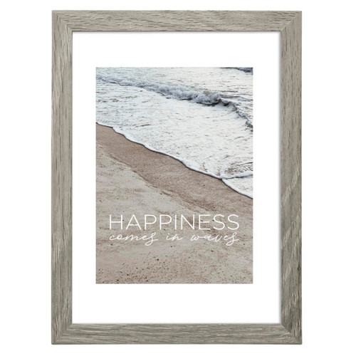 Hama "Waves Picture Frame 30 x 40 cm (Wooden Frame, Photo Frame, Portrait, Landscape, for Hanging, Standing, Hanging Frame, Picture Format 30 x 40 cm) Grey