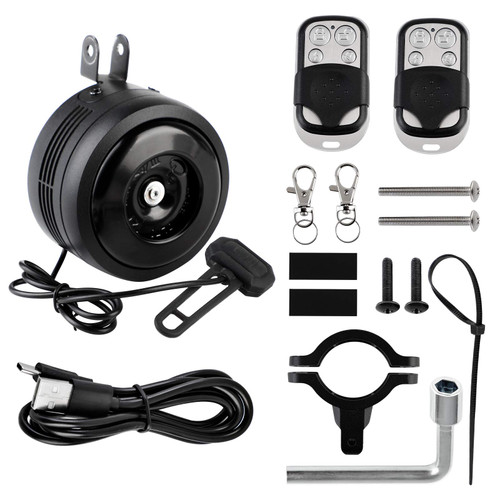 SOWUNO 126Db Bicycle Electric Horn Rechargeable Bike Alarm Bells Loud Bike Horns for Adults Waterproof Motorcycle Horn Anti-Theft Vibration Alarm for Road Mountain Bike|Motorcycle|Scooters etc