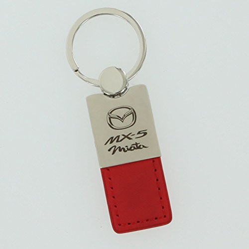 Au-Tomotive Gold, INC. Mazda Miata MX-5 Red Leather Key Ring
