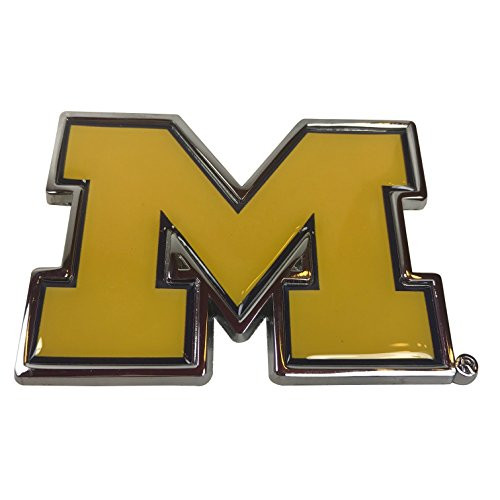 University of Michigan domed METAL Yellow w/ Blue Auto Emblem