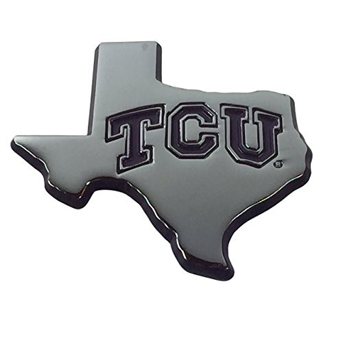 TCU METAL Auto Emblem (debossed state shaped with purple trim)