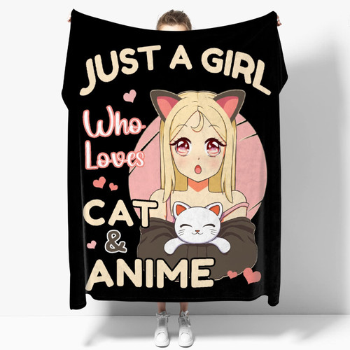 Anime Blanket Just A Girl Who Loves Anime Cat Blanket Practical Gift for Women Girls Lightweight Soft Flannel Fleece Throw Blankets for Couch Bed Sofa Large-Adult (80"X60") Anime Blanket Just A Girl Who Loves Anime Cat Blanket Practical Gift for Women Girls Lightweight Soft Flannel Fleece Throw Blankets for Couch Bed Sofa Large-Adult (80"X60")