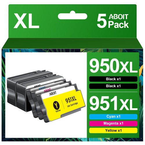 950XL 951XL Combo, Replacement for HP 950 951 Ink Cartridges Combo Pack for HP 8600 Ink Cartridges Combo Pack for HP OfficeJet Pro 8610 8620 8625 8100 8630 Printer, 5-Pack