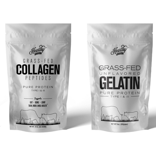 HearthyFoods Halal Collagen & Gelatin Pack of 2 Peptides Powder Pure Grass Fed Collagen Powder Type I & III, Keto Friendly, Gluten Free, No Sugar, Non GMO, Supports Gut, Bone, Skin, Joint, Skin Nails HearthyFoods Halal Collagen & Gelatin Pack of 2 Peptides Powder Pure Grass Fed Collagen Powder Type I & III, Keto Friendly, Gluten Free, No Sugar, Non GMO, Supports Gut, Bone, Skin, Joint, Skin Nails