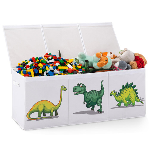 APICIZON Extra Large Toy Box Chest for Boys, Toy Box for Boys, Collapsible Storage Bins with Lids, Large Toy Box Chest Storage Organizer for Playroom, Closet, Bedroom,Dinosaur Pattern