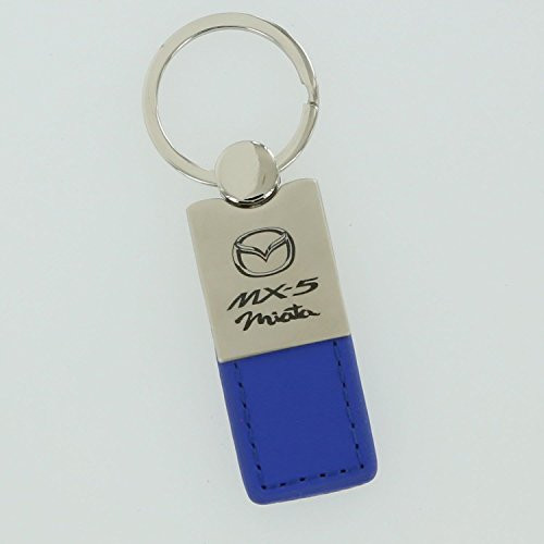 Au-Tomotive Gold, INC. Mazda Miata MX-5 Blue Leather Key Ring