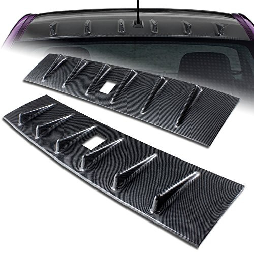 EPARTS ABS Carbon Fiber Look Shark Fin Rear Roof Spoiler Wing Window Roof Vortex Spoiler Compatible with 2008-2018 Mitsubishi Lancer EVO 10