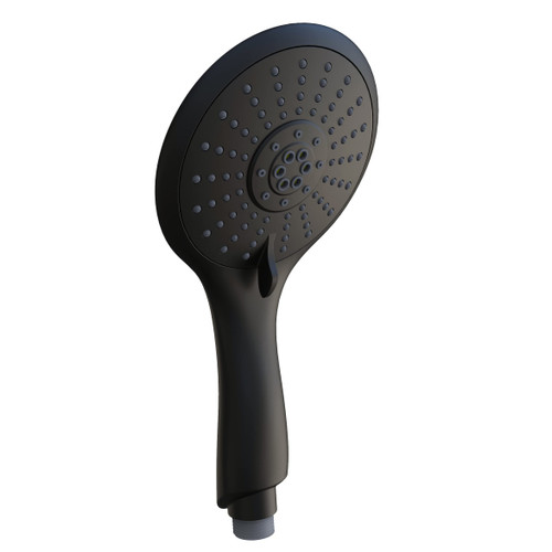 Westbrass HS5601-62 5" Round Thin 5-Function Adjustable Spray Hand Shower, Matte Black