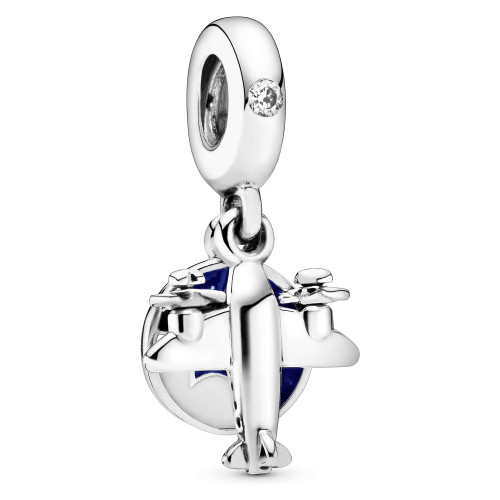 PANDORA Jewelry Propeller Plane Dangle Cubic Zirconia Charm in Sterling Silver PANDORA Jewelry Propeller Plane Dangle Cubic Zirconia Charm in Sterling Silver