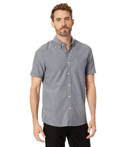 Volcom Men's Everett Oxford Short Sleeve Shirt, Black 1