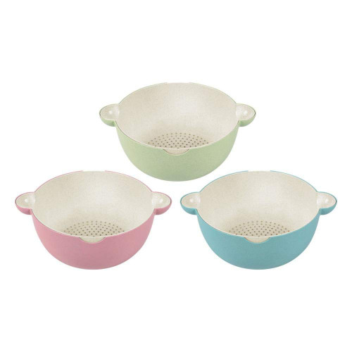 Vegetable kitchen StrainerQXMAOYILarge Plastic Washing Bowl Strainer Double-layer drain basket drain basin kitchen vegetable washing basin washing fruit basket draining vegetable basket fruit plate