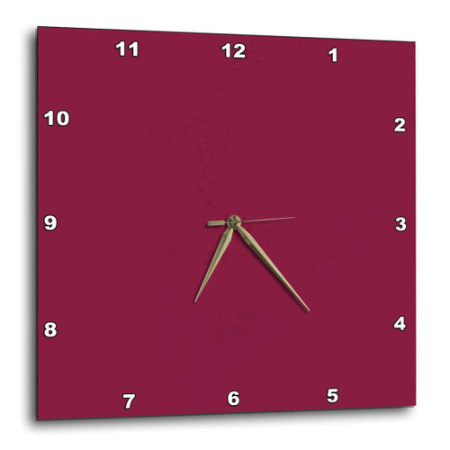 3dRose Burgundy Wall Clock, 10" x 10"