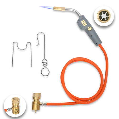 Etespie Portable Propane Torch, Trigger Start Hose Torch, Adjustable Flame Turbo Torch, Map Gas Torch Kit with Self Ignition Fuel by MAPP, MAP/PRO, Propane Hook Included?Soldering Welding Torch