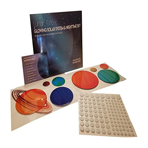 Glow in The Dark Planets and Stars for Kids: 122 Self Adhesive Glowing Star and 8 Planet Decals for Childrens Bedrooms I Glow in The Dark Constellation Ceiling Wall Stickers I 3D Glowing Stickers